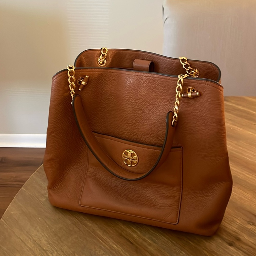 Tory Burch large gold chain purse
